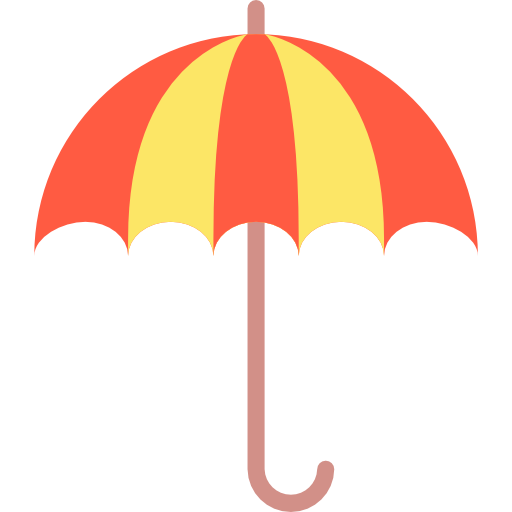 Logo Radwetter - Ein rot-gelber Regenschirm